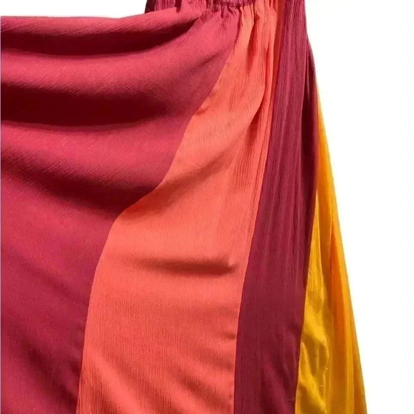Lane Bryant Boho Maxi halter dress striped in pink orange & yellow size 22/24 - Picture 5 of 9